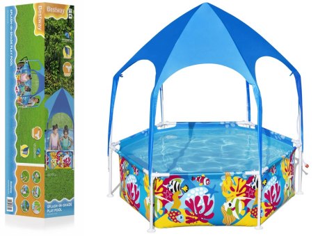 Basen Ogrodowy Stelażowy Z Daszkiem 183 cm x 51 cm Bestway 5618T Bestway Basen Ogrodowy Stelażowy Z Daszkiem 183 cm x 51 cm Bestway 5618T Bestway