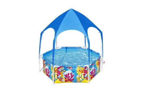 Basen Ogrodowy Stelażowy Z Daszkiem 183 cm x 51 cm Bestway 5618T Bestway Basen Ogrodowy Stelażowy Z Daszkiem 183 cm x 51 cm Bestway 5618T Bestway