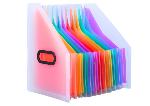 Pionowa Teczka Organizer Na Dokumenty Kolorowe Zakładki Kieszenie A4 LEAN Pionowa Teczka Organizer Na Dokumenty Kolorowe Zakładki Kieszenie A4 LEAN