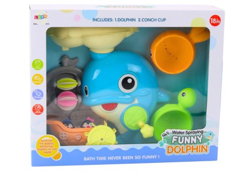 Zestaw Do Kąpieli Zabawka Do Wody Delfin Niebieski LEAN Toys Zestaw Do Kąpieli Zabawka Do Wody Delfin Niebieski LEAN Toys