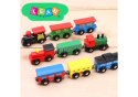 Zestaw Drewniane Pociągi Wagony Na Magnes Organizer 9 Szt LEAN Toys