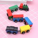 Zestaw Drewniane Pociągi Wagony Na Magnes Organizer 9 Szt LEAN Toys
