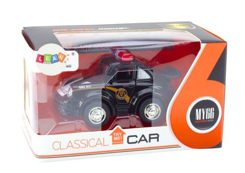 Autko Policyjne Klasyczne 1:38 Napęd Światła Dźwięki Czarny LEAN Toys
