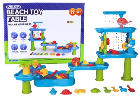 Duży Interaktywny Stolik Park Wodny Do Piasku Foremki Młynki LEAN Toys Duży Interaktywny Stolik Park Wodny Do Piasku Foremki Młynki LEAN Toys