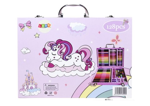 Zestaw Artystyczny W Walizce Z Jednorożcem Różowa 128 EL LEAN