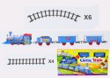 Zestaw Pociąg 3 Wagony Na Baterie Tory Efekty Świetlne i Dźwiękowe LEAN Toys Zestaw Pociąg 3 Wagony Na Baterie Tory Efekty Świetlne i Dźwiękowe LEAN Toys