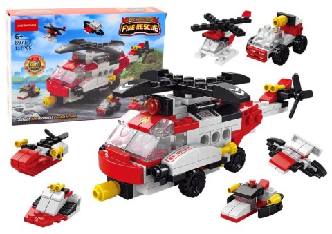 Klocki Konstrukcyjne Helikopter 6w1 Zestaw DIY Pojazdy 117 ele. LEAN Toys Klocki Konstrukcyjne Helikopter 6w1 Zestaw DIY Pojazdy 117 ele. LEAN Toys