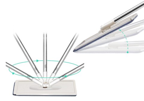 Mop Płaski Wyciskany Z Wiadrem Dwukomorowym 2 Wkłady Z Mikrofibry LEAN