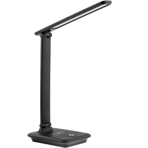 Lampka biurkowa LED Maclean MCE616 B, max. 9W, 220-240V AC, możliwość zmiany barwy, ściemnialna, ładowarka bezprz., 450lm, czarn Maclean