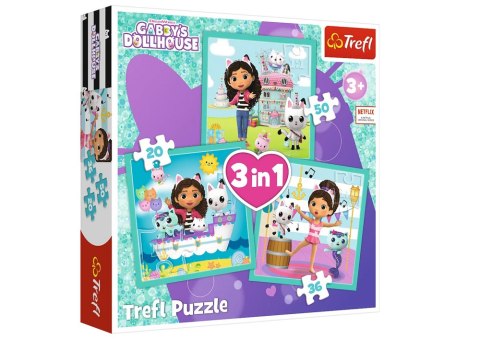 Puzzle - 3w1 (20, 36, 50) - Aktywności Gabbi - Koci Domek Gabi - Trefl 34871 Trefl Puzzle Puzzle - 3w1 (20, 36, 50) - Aktywności Gabbi - Koci Domek Gabi - Trefl 34871 Trefl Puzzle