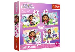 Puzzle - 4w1 (35, 48, 54, 70) - Przygody Gabi - Koci Domek Gabi - Trefl 34620 Trefl Puzzle