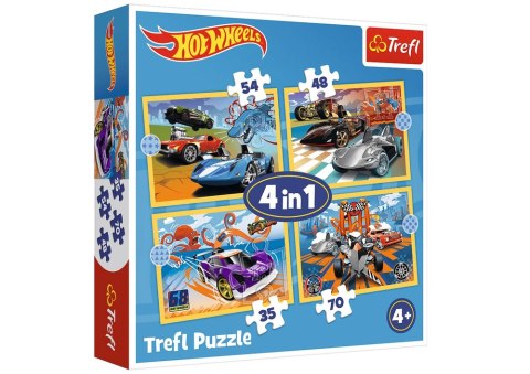 Puzzle - 4w1 - Pojazdy Hot Wheels - Mattel Hot Wheels 34627 Trefl Puzzle Puzzle - 4w1 - Pojazdy Hot Wheels - Mattel Hot Wheels 34627 Trefl Puzzle