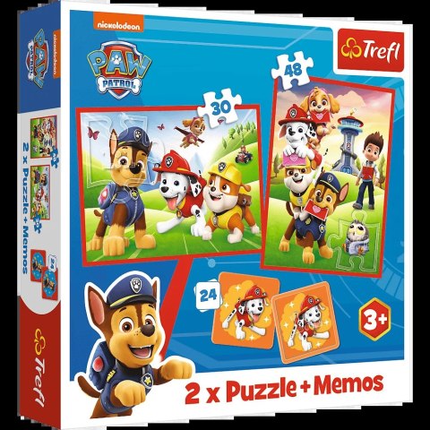 Puzzle - 2w1 + memos - Psia ekipa w akcji - Viacom PAW Patrol 93337 Trefl Puzzle