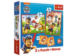 Puzzle - 2w1 + memos - Psia ekipa w akcji - Viacom PAW Patrol 93337 Trefl Puzzle