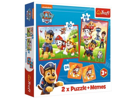 Puzzle - 2w1 + memos - Psia ekipa w akcji - Viacom PAW Patrol 93337 Trefl Puzzle