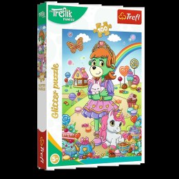 Puzzle z brokatem Rodzina Treflików 100 el. Brokatowe Trefliki Trefl 14833 Trefl Puzzle