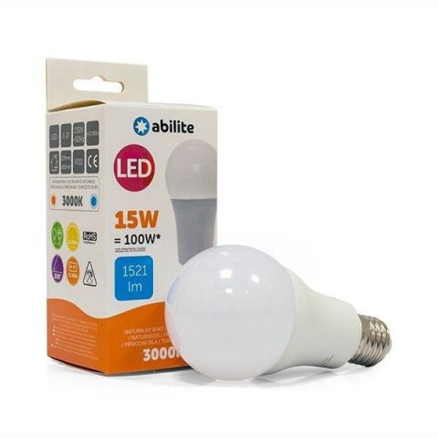 Żarówka LED Abilite klasyczna mleczna b.ciepła E27 15W/230V 1521lm A65 Inni producenci