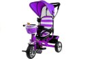 Rower Trójkołowy PRO300 Fioletowy Koła EVA LEAN Toys
