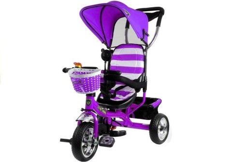 Rower Trójkołowy PRO300 Fioletowy Koła EVA LEAN Toys