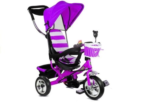 Rower Trójkołowy PRO300 Fioletowy Koła EVA LEAN Toys