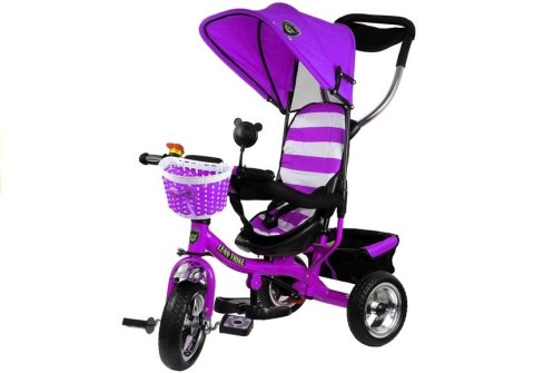 Rower Trójkołowy PRO300 Fioletowy Koła EVA LEAN Toys