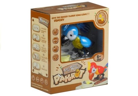 Skarbonka Papuga Zjada Monety Nauka Oszczędzania Czerwona LEAN Toys