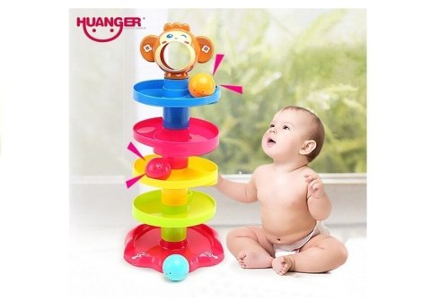 Sorter Edukacyjna Zjeżdżalnia z Małpką Dla Malucha LEAN Toys