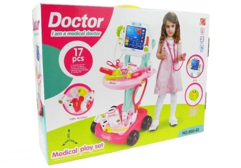 Zestaw Lekarski na Wózku Lekarz EKG 17 Elementów LEAN Toys Zestaw Lekarski na Wózku Lekarz EKG 17 Elementów LEAN Toys