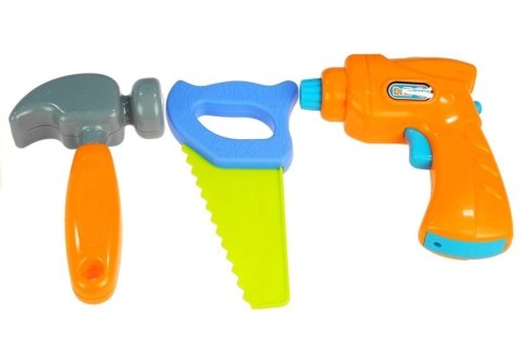 Zestaw Pojazdów Budowlany do Rozkręcania Wkrętarka Klucze Znaki Drogowe LEAN Toys