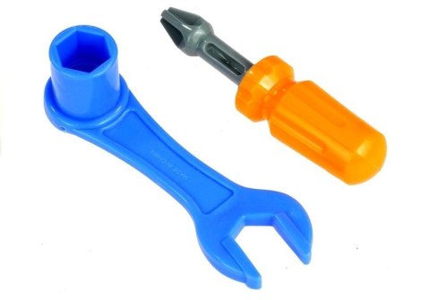 Zestaw Pojazdów Budowlany do Rozkręcania Wkrętarka Klucze Znaki Drogowe LEAN Toys