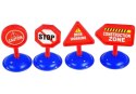 Zestaw Pojazdów Budowlany do Rozkręcania Wkrętarka Klucze Znaki Drogowe LEAN Toys