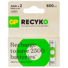 Akumulatorki AAA/R03 GP ReCyko Ni-MH 650mAh - 2 sztuki GP Recyko