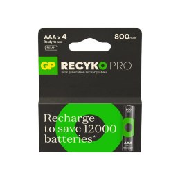 Akumulatorki AAA/R03 GP ReCyko Ni-MH 800mAh - 4 sztuki GP Recyko
