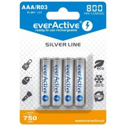Akumulatorki AAA/R03 everActive Silver Line 800 mAh 4 sztuki Everactive