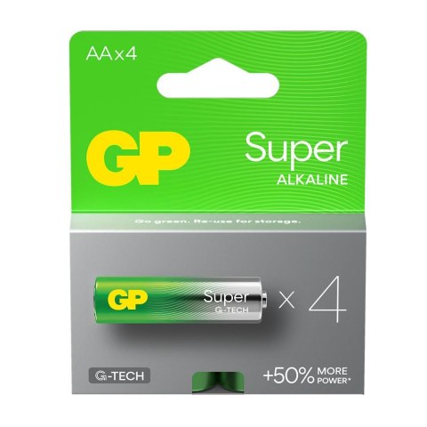Bateria alkaliczna AA / LR6 GP Super Alkaline G-TECH - 4 sztuki GP Recyko