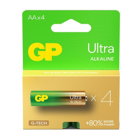 Bateria alkaliczna AA / LR6 GP Ultra Alkaline G-TECH - 4 sztuki GP Recyko Bateria alkaliczna AA / LR6 GP Ultra Alkaline G-TECH - 4 sztuki GP Recyko