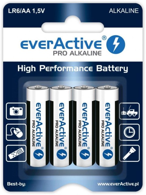 Baterie alkaliczne AA/LR6 everActive Pro Alkaline 4 sztuki Everactive Baterie alkaliczne AA/LR6 everActive Pro Alkaline 4 sztuki Everactive