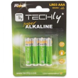 Baterie alkaliczne Techly 1,5V AAA LR03 4szt. Techly