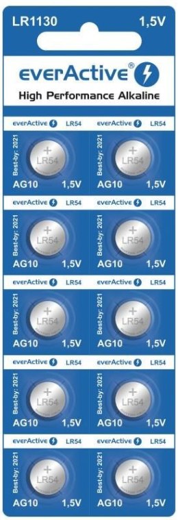 Baterie alkaliczne mini everActive AG10 G10 LR1130 LR54 10 sztuk Everactive