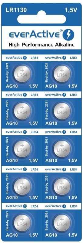 Baterie alkaliczne mini everActive AG10 G10 LR1130 LR54 10 sztuk Everactive Baterie alkaliczne mini everActive AG10 G10 LR1130 LR54 10 sztuk Everactive