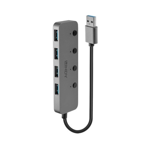 Hub USB 3.0 LINDY 3 Ports, RJ-45 Gigabit Ethernet, czarny LINDY Hub USB 3.0 LINDY 3 Ports, RJ-45 Gigabit Ethernet, czarny LINDY