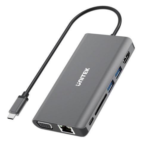 Hub USB-C Unitek D1019B 3.1 8w1, Power Delivery 100W Unitek