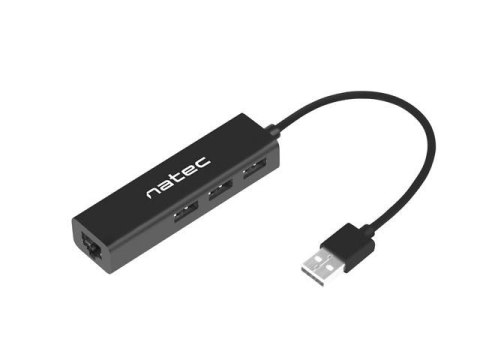 Hub USB Natec 3x USB 2.0 + RJ45 Dragonfly czarny Natec Hub USB Natec 3x USB 2.0 + RJ45 Dragonfly czarny Natec