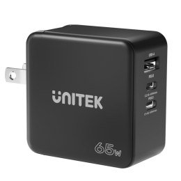 Ładowarka Sieciowa Unitek P1117B 3 porty, PD 65W, GaN, podróżna Unitek