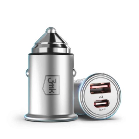 Ładowarka samochodowa 3mk Hyper Car Charger 45W aluminiowa 3mk Protection Ładowarka samochodowa 3mk Hyper Car Charger 45W aluminiowa 3mk Protection