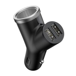Ładowarka samochodowa Baseus Y Type BSC-C16N CCALL-YX01 3.4A z dwoma gniazdami USB oraz gniazdem zapalniczki Baseus