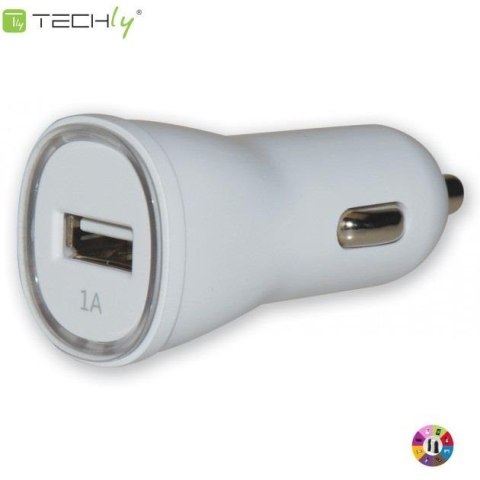 Ładowarka samochodowa Techly USB 5V 1A biała Techly