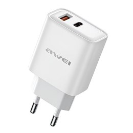 Ładowarka sieciowa Awei PD81 22,5W GaN 1xUSB+1xUSB-C / bez kabla - biała AWEI