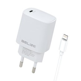 Ładowarka sieciowa Beline 20W 1xUSB-C PD 3.0+kabel Lightning - biała Beline
