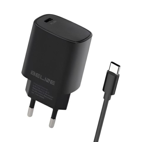 Ładowarka sieciowa Beline 20W 1xUSB-C PD 3.0+kabel USB-C - czarna Beline